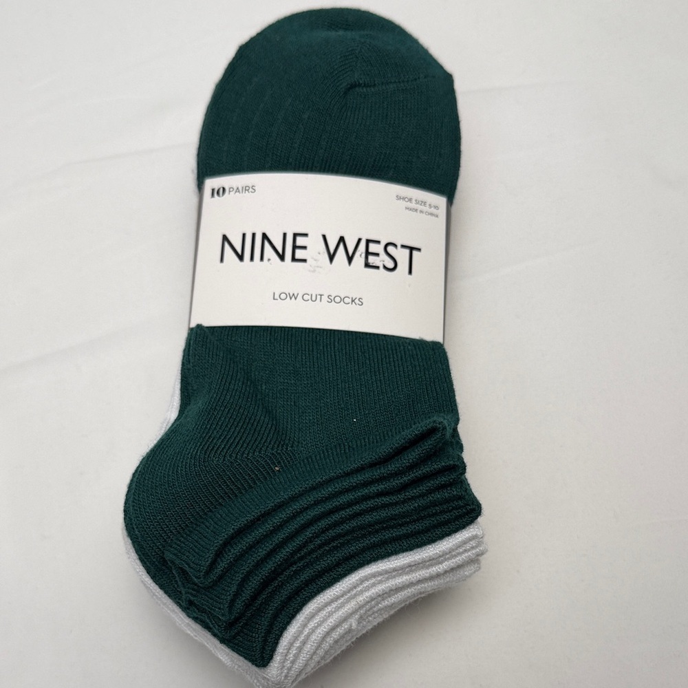 Nine West Women’s Casual Socks - 10 pair 4 color Dark Green, White, beige, grey